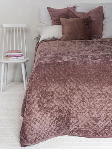 Cia sängöverkast sammet rosa